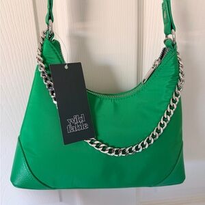 NWT Green Shoulder Bag with Chain